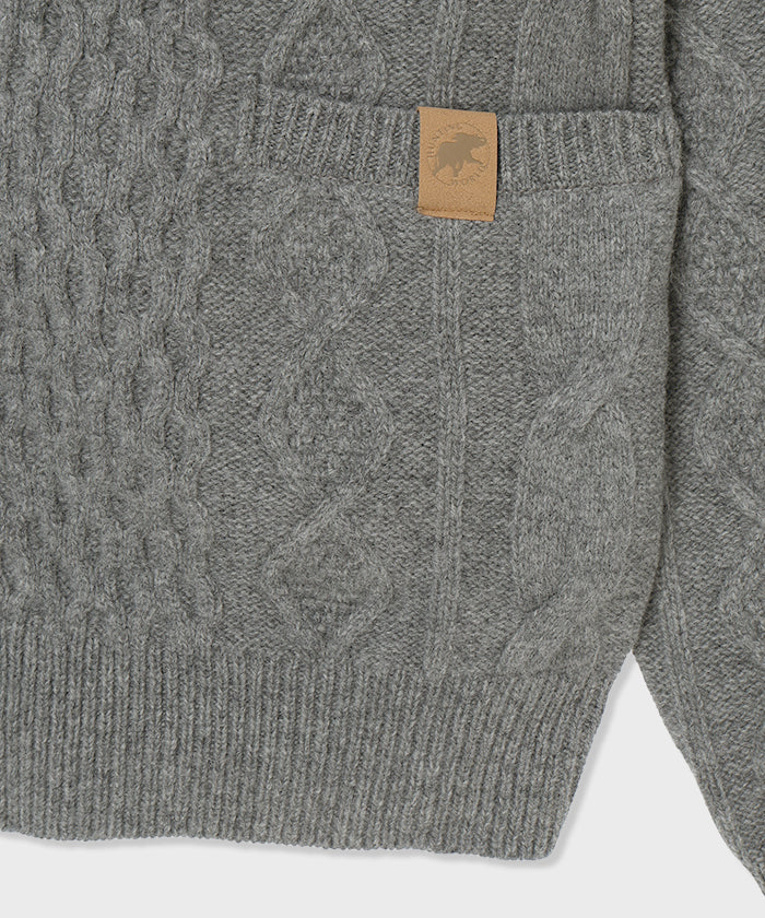 [ケーブルカーディガン 52KN02]グレー6204640205メンズ 4