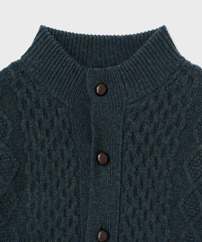 [ケーブルカーディガン 52KN02]グリーン6204640255メンズ 3