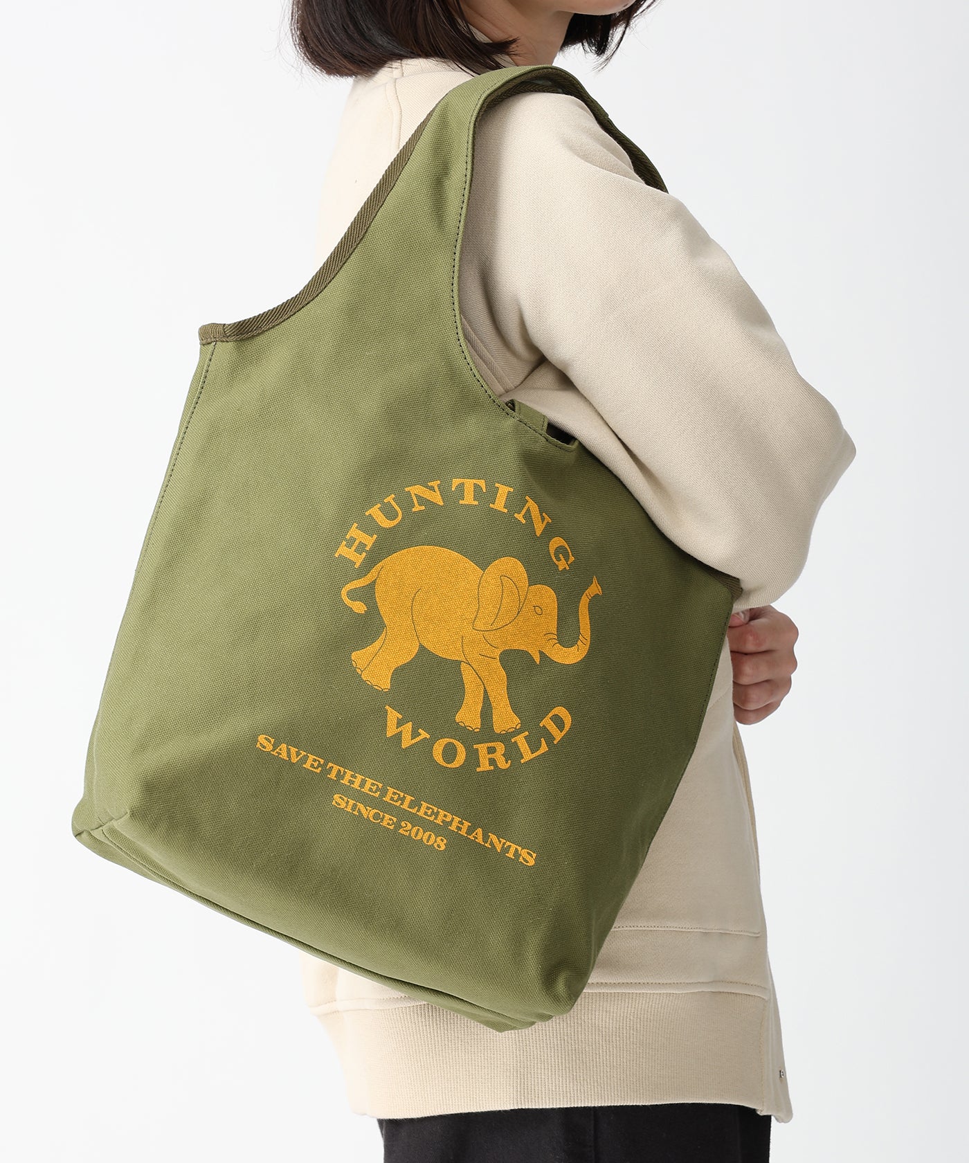 【数量限定】ボルネオチャリティー[15周年記念リバーシブルトート 7825BNO]オリーブ6107432146 1