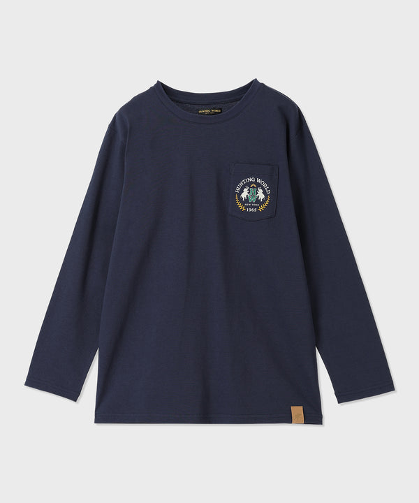 ポケットロングスリーブTシャツ 61TS01]ネイビー6205660178メンズ
