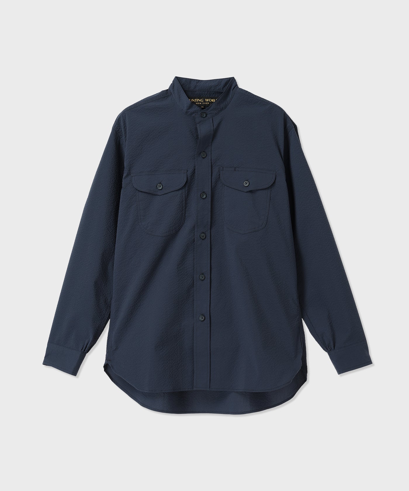 バンドカラーロングスリーブシャツ 61ST01]ネイビー6205620178メンズ