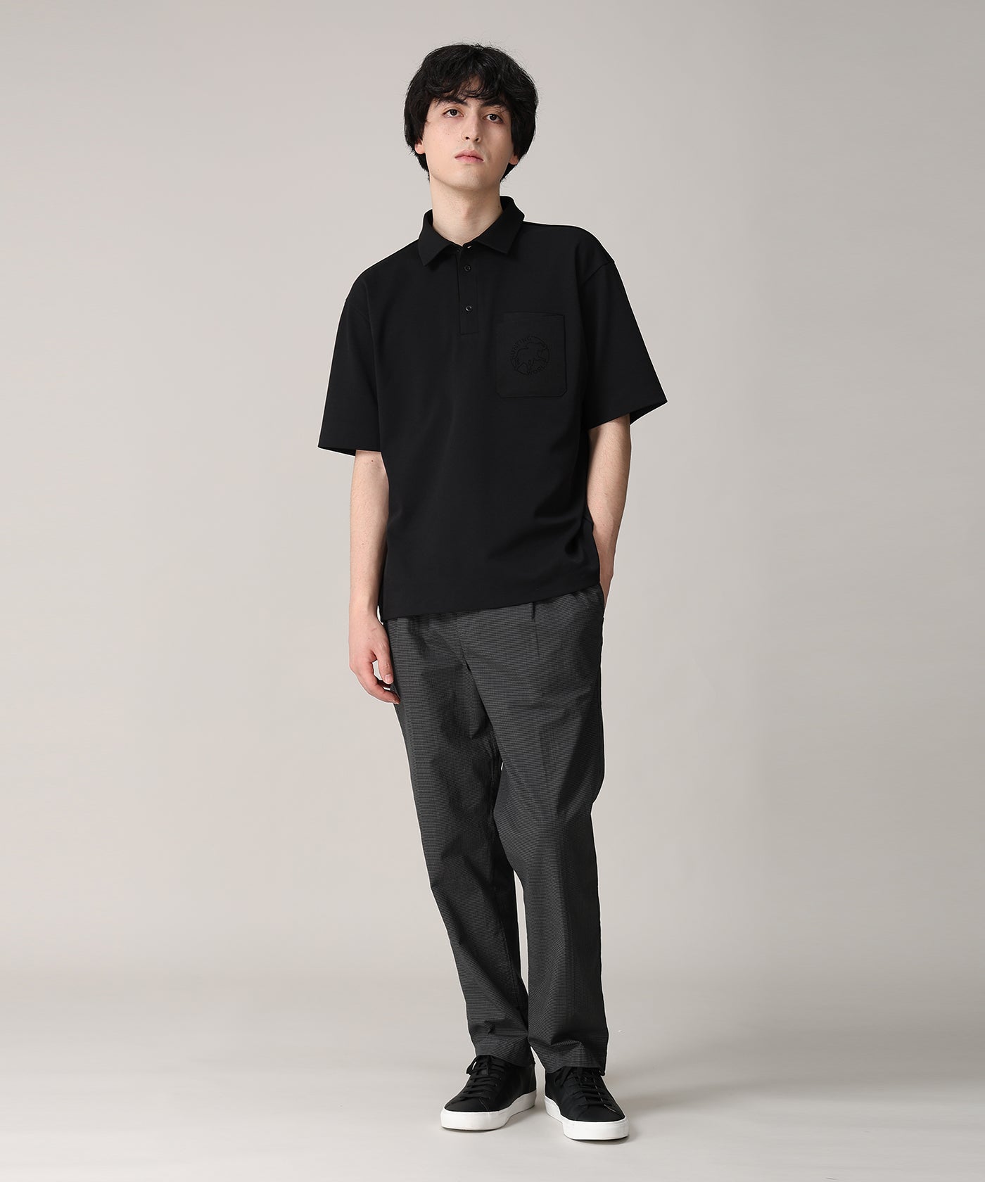 CRAFTED BY DESCENTE.LAB[ハーフスリーブポロシャツ SHS04M]ブラック6235600608メンズ 9