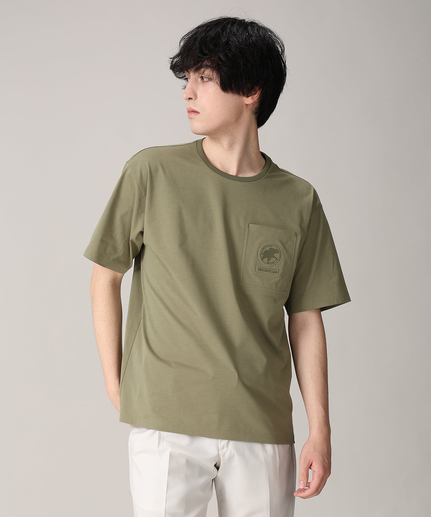 CRAFTED BY DESCENTE.LAB[プライムフレックス プレーティングジャージーハーフスリーブシャツ SHT06M]カーキ6235600347メンズ 1