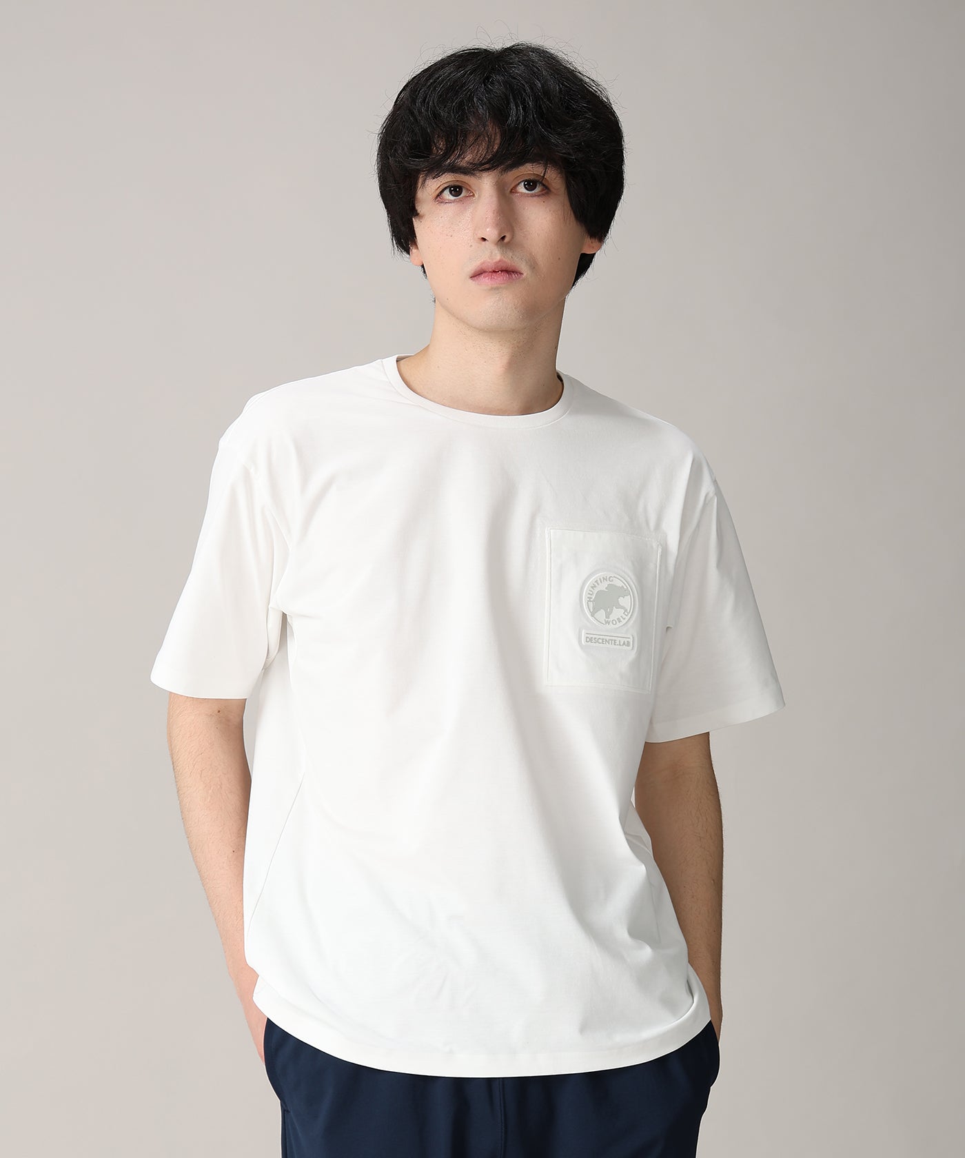 CRAFTED BY DESCENTE.LAB[プライムフレックス プレーティングジャージーハーフスリーブシャツ SHT06M]ホワイト6235600300メンズ 1