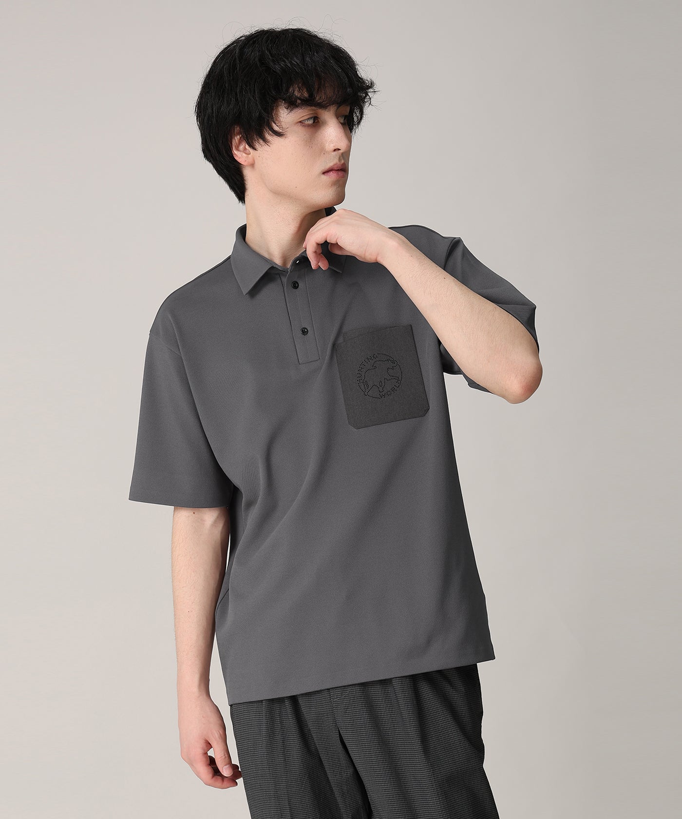 CRAFTED BY DESCENTE.LAB[ハーフスリーブポロシャツ SHS04M]グレー6235600605メンズ 1