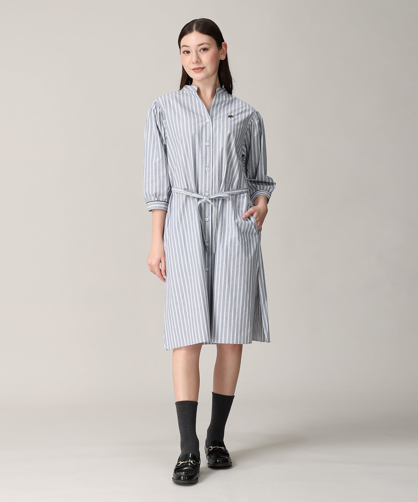 [パフスリーブドレスシャツ 61ST52]ブルー6205725275ウィメンズ 10