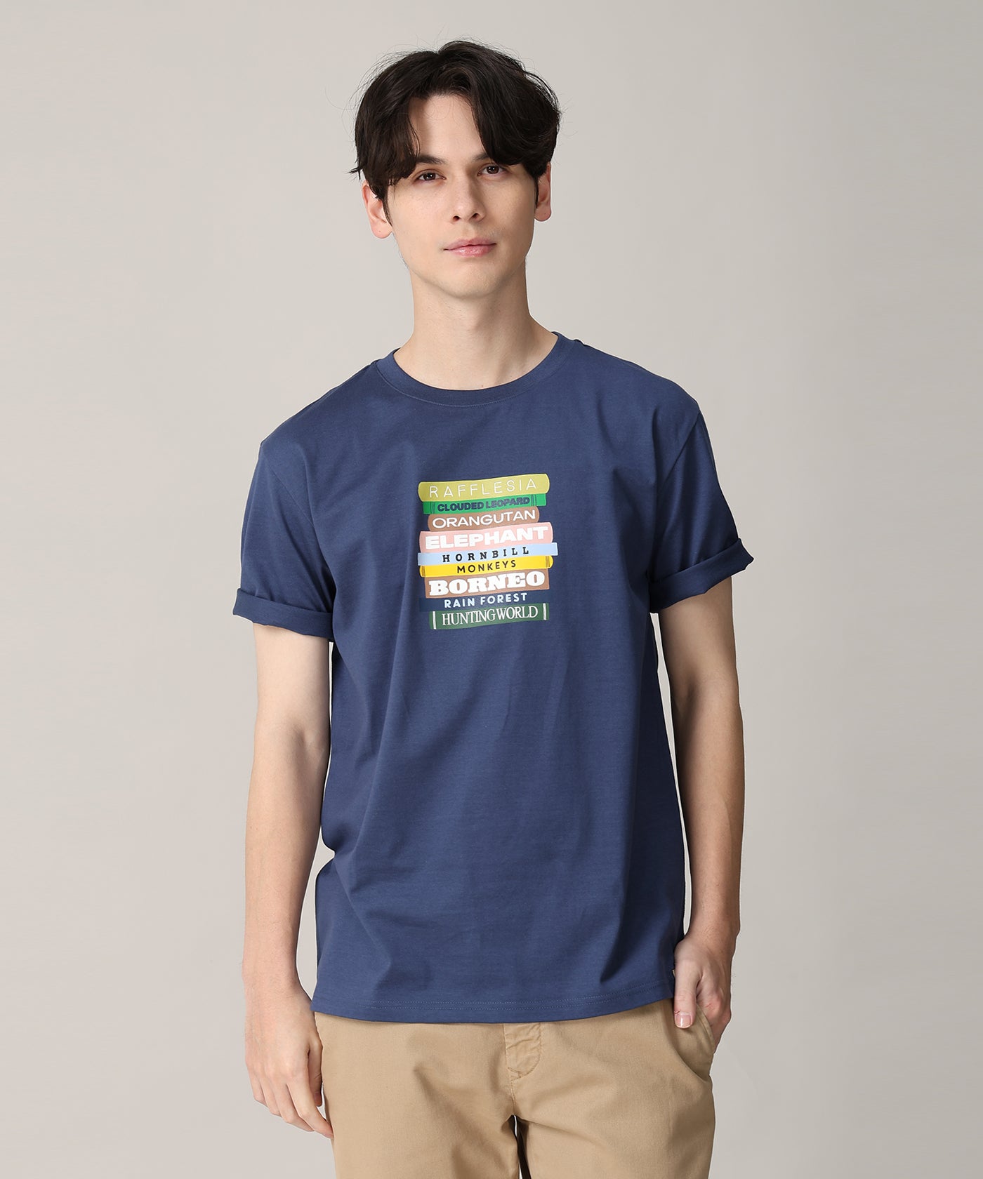 [ボルネオTシャツ 61BC01]ネイビー6215660778メンズ&ウィメンズ 1