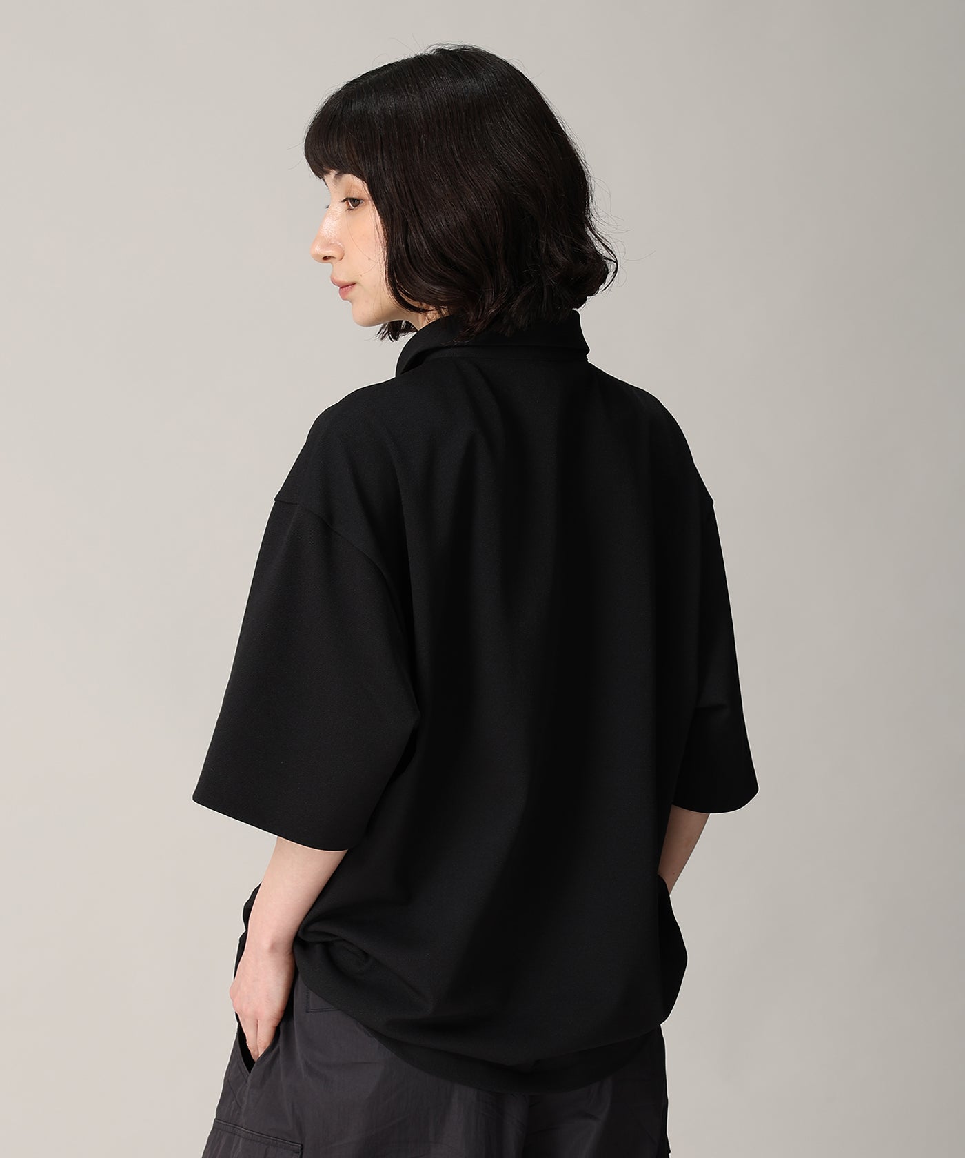 CRAFTED BY DESCENTE.LAB[ハーフスリーブポロシャツ SHS04M]ブラック6235600608メンズ 11