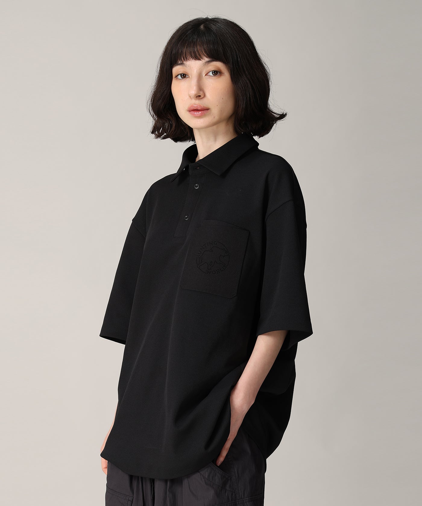 CRAFTED BY DESCENTE.LAB[ハーフスリーブポロシャツ SHS04M]ブラック6235600608メンズ 10