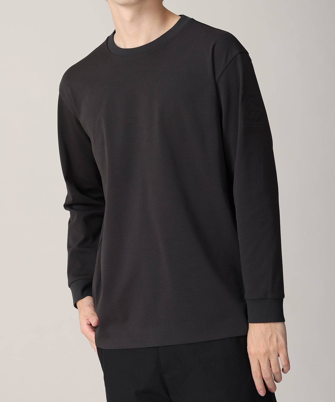 CRAFTED BY DESCENTE.LAB[ポンチロングスリーブシャツ FLT01M]ブラック6236600808メンズ 1