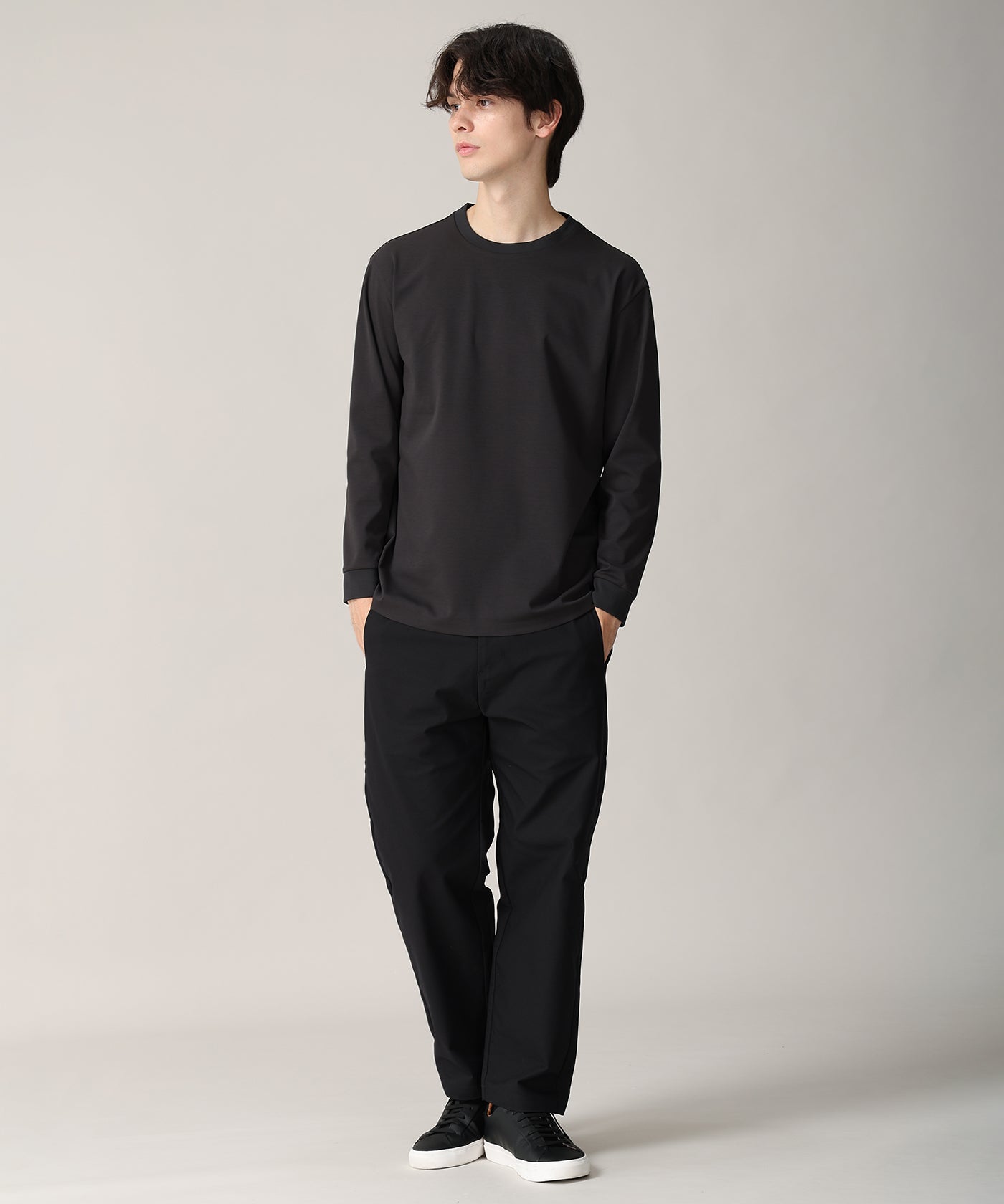 CRAFTED BY DESCENTE.LAB[ポンチロングスリーブシャツ FLT01M]ブラック6236600808メンズ 9
