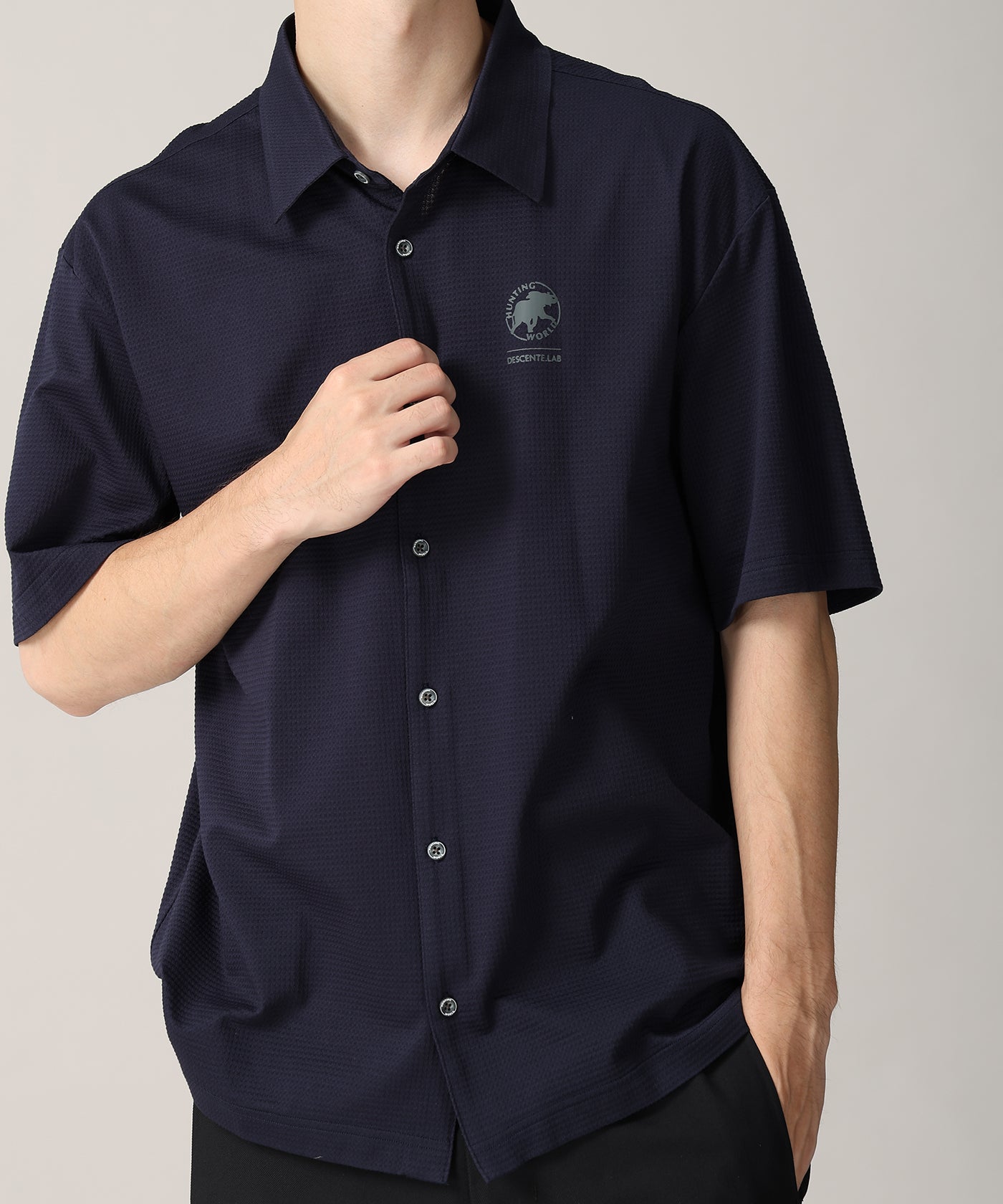 CRAFTED BY DESCENTE.LAB[ショートスリーブシャツ SHS91M]ネイビー6235600978メンズ 1