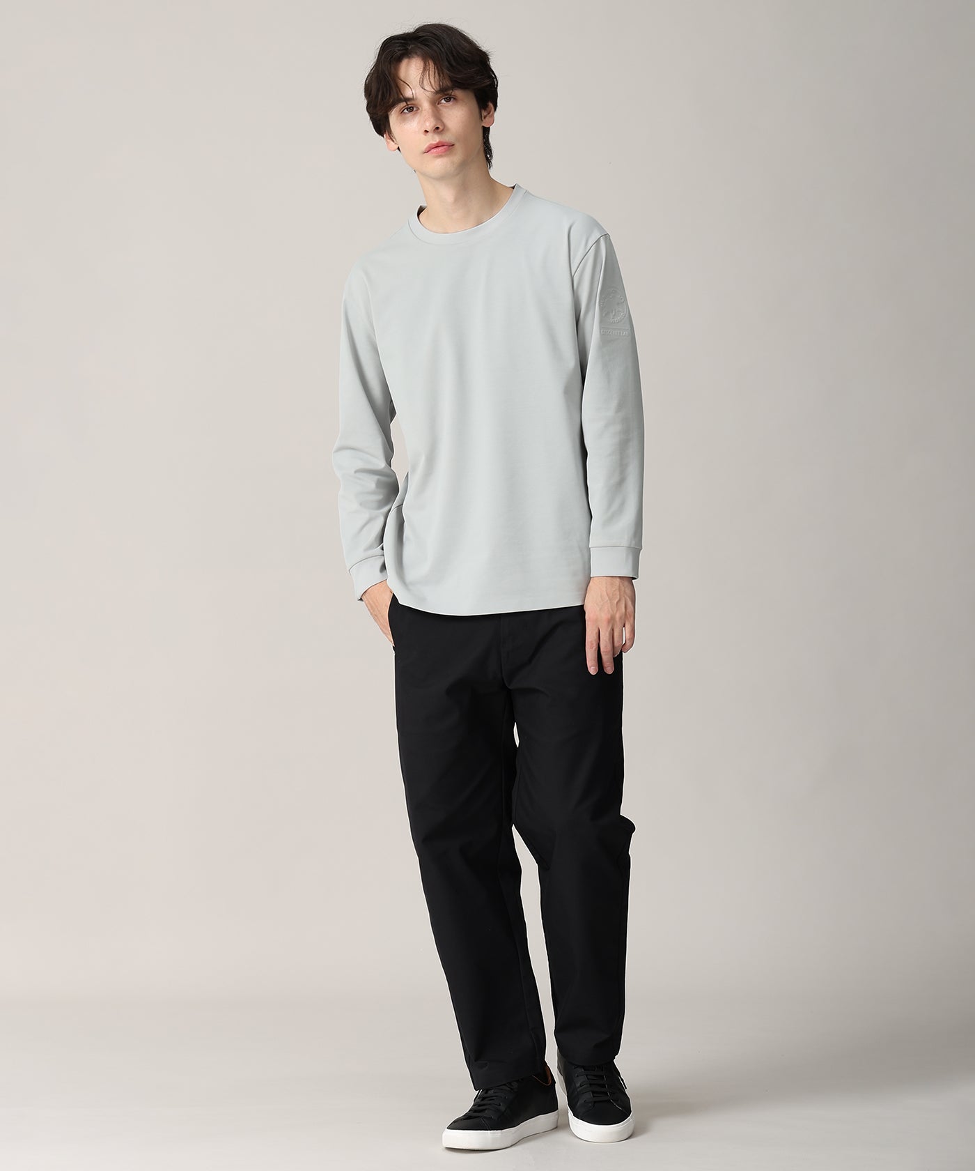 CRAFTED BY DESCENTE.LAB[ポンチロングスリーブシャツ FLT01M]ライトグレー6236600802メンズ 9