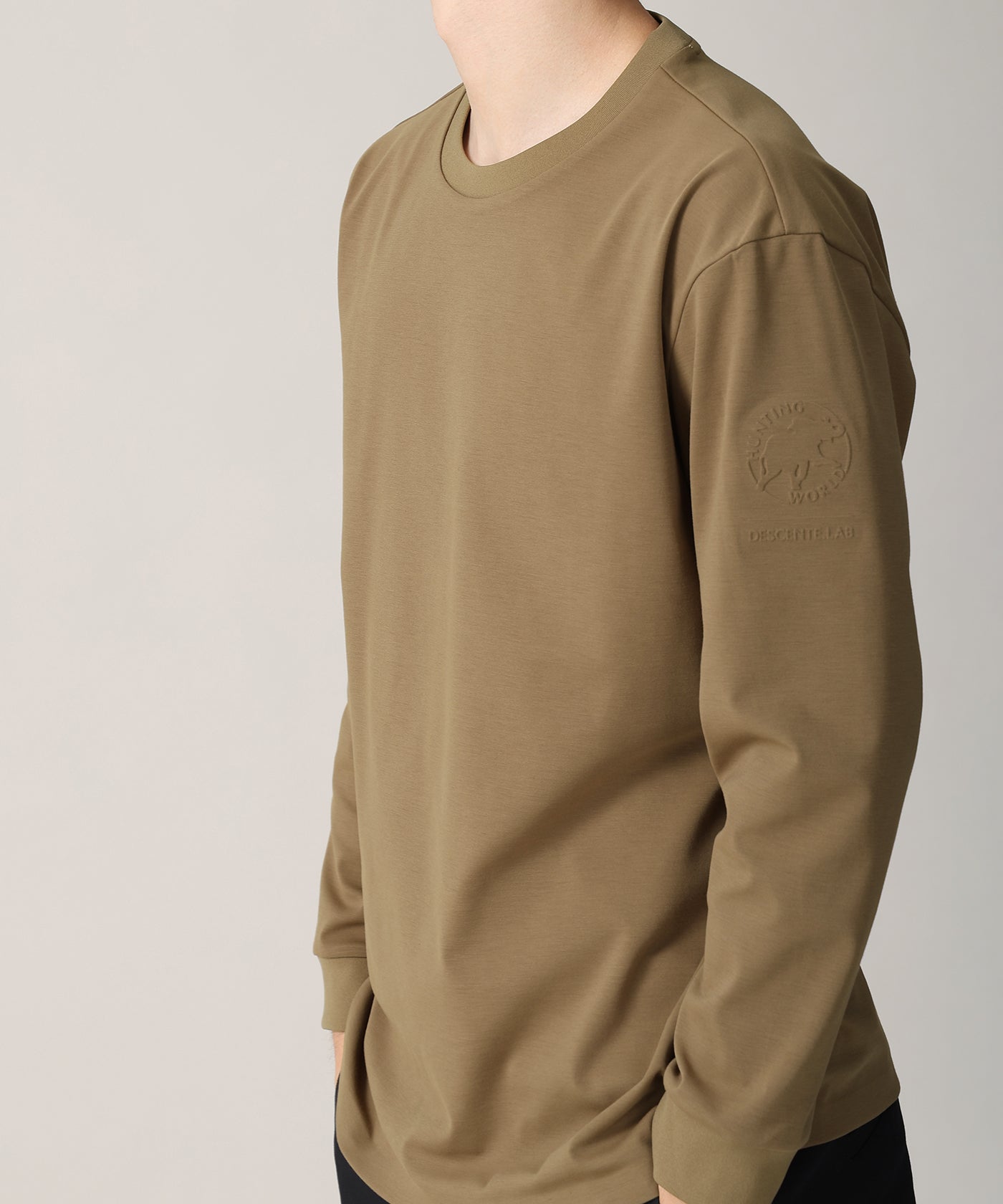 CRAFTED BY DESCENTE.LAB[ポンチロングスリーブシャツ FLT01M]ブラウン6236600836メンズ 1