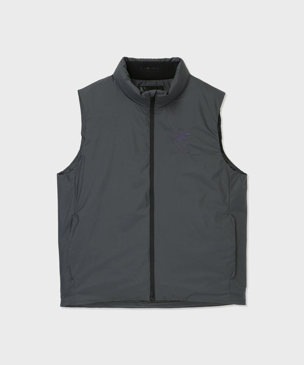 CRAFTED BY DESCENTE.LAB[クロスプリーツダウンベスト FVE01M]グレー