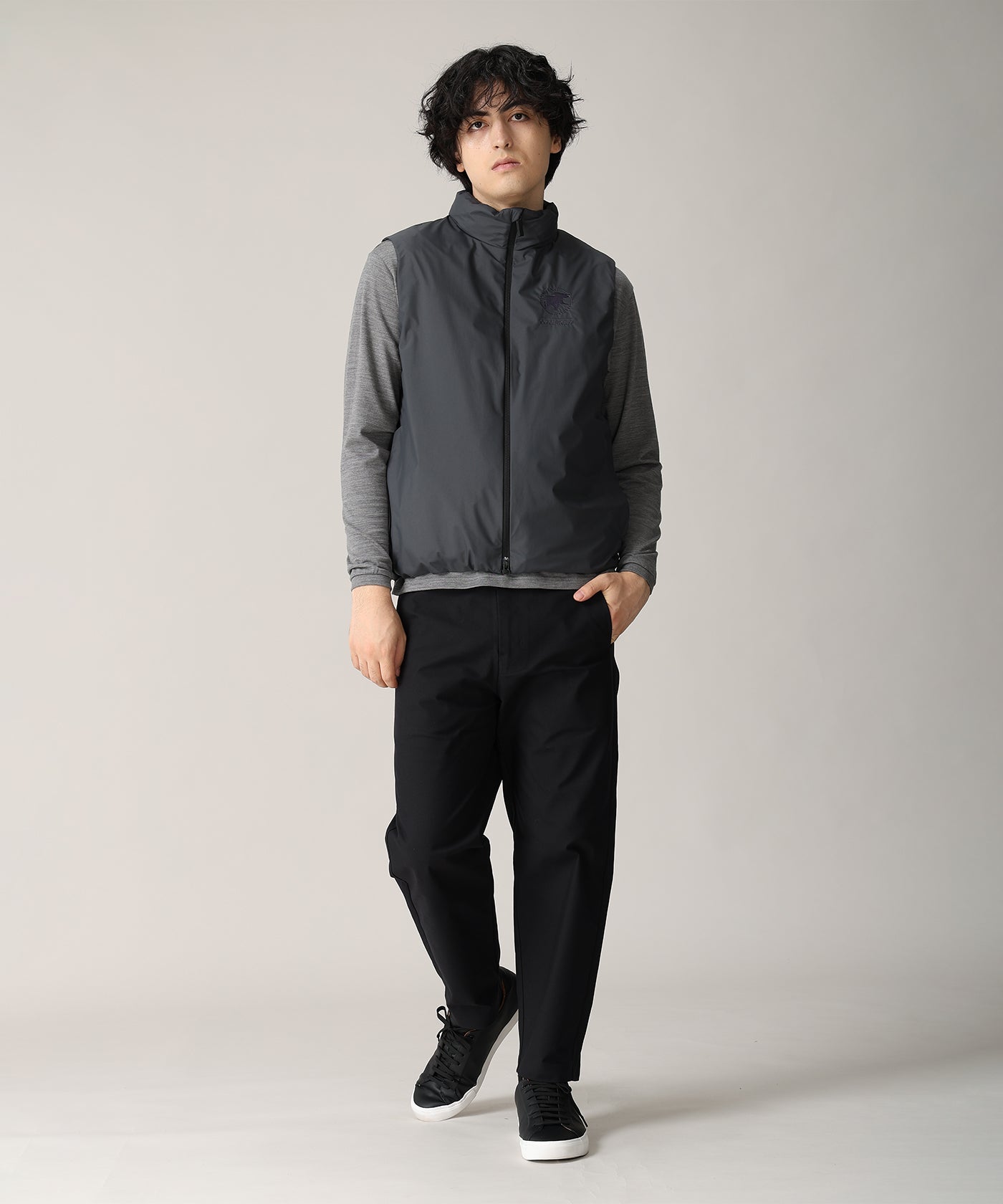 CRAFTED BY DESCENTE.LAB[クロスプリーツダウンベスト FVE01M]グレー6236600405メンズ 12