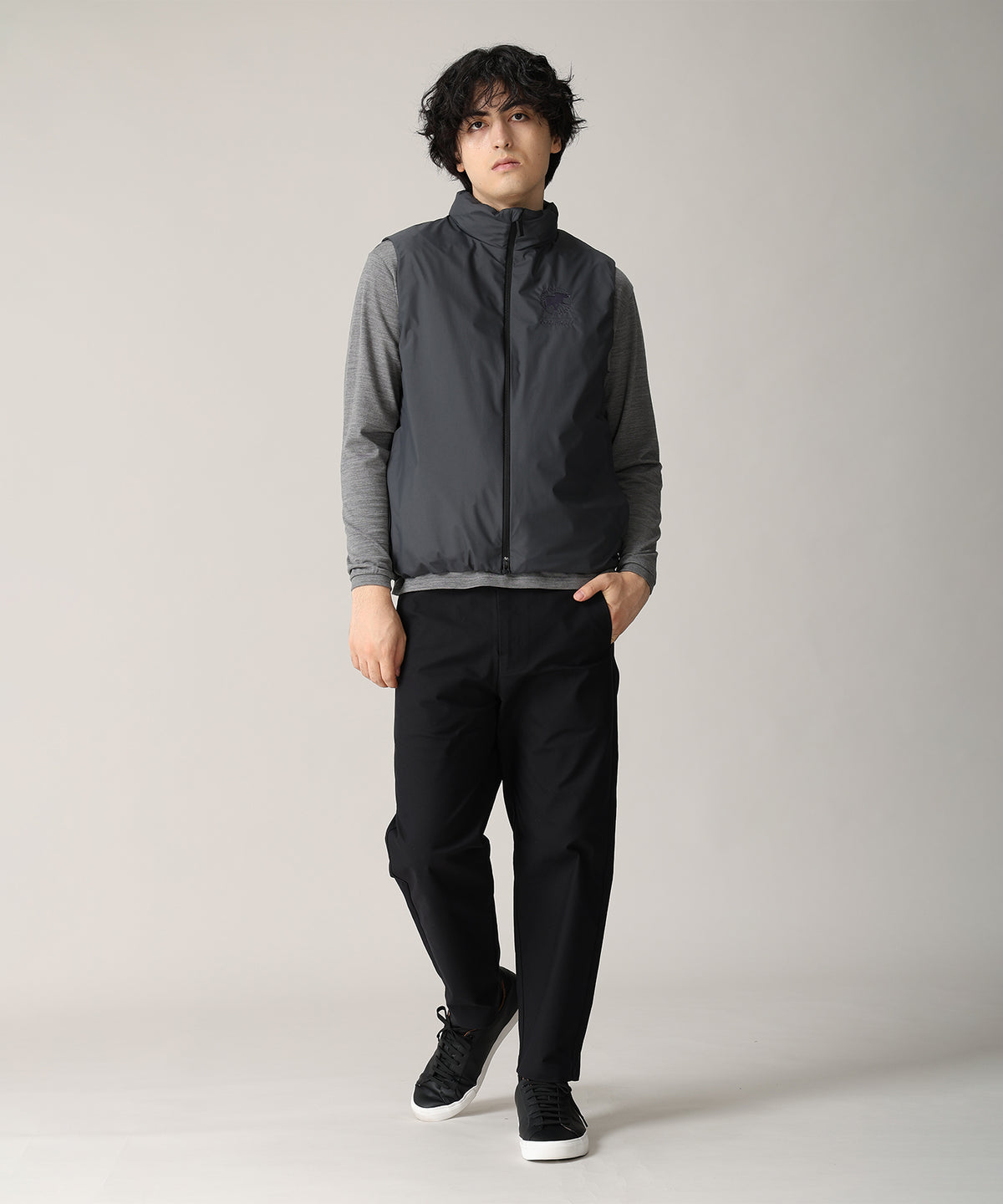 CRAFTED BY DESCENTE.LAB[クロスプリーツダウンベスト FVE01M]グレー6236600405メンズ 12