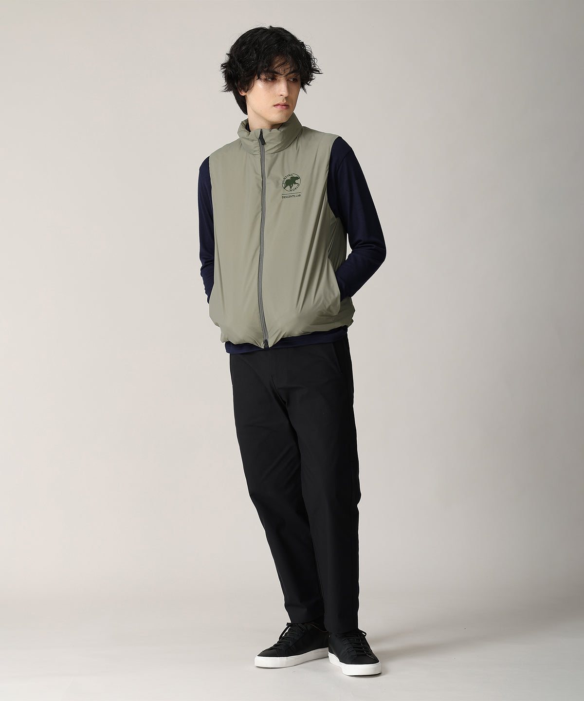 CRAFTED BY DESCENTE.LAB[クロスプリーツダウンベスト FVE01M]グリーン6236600455メンズ 11