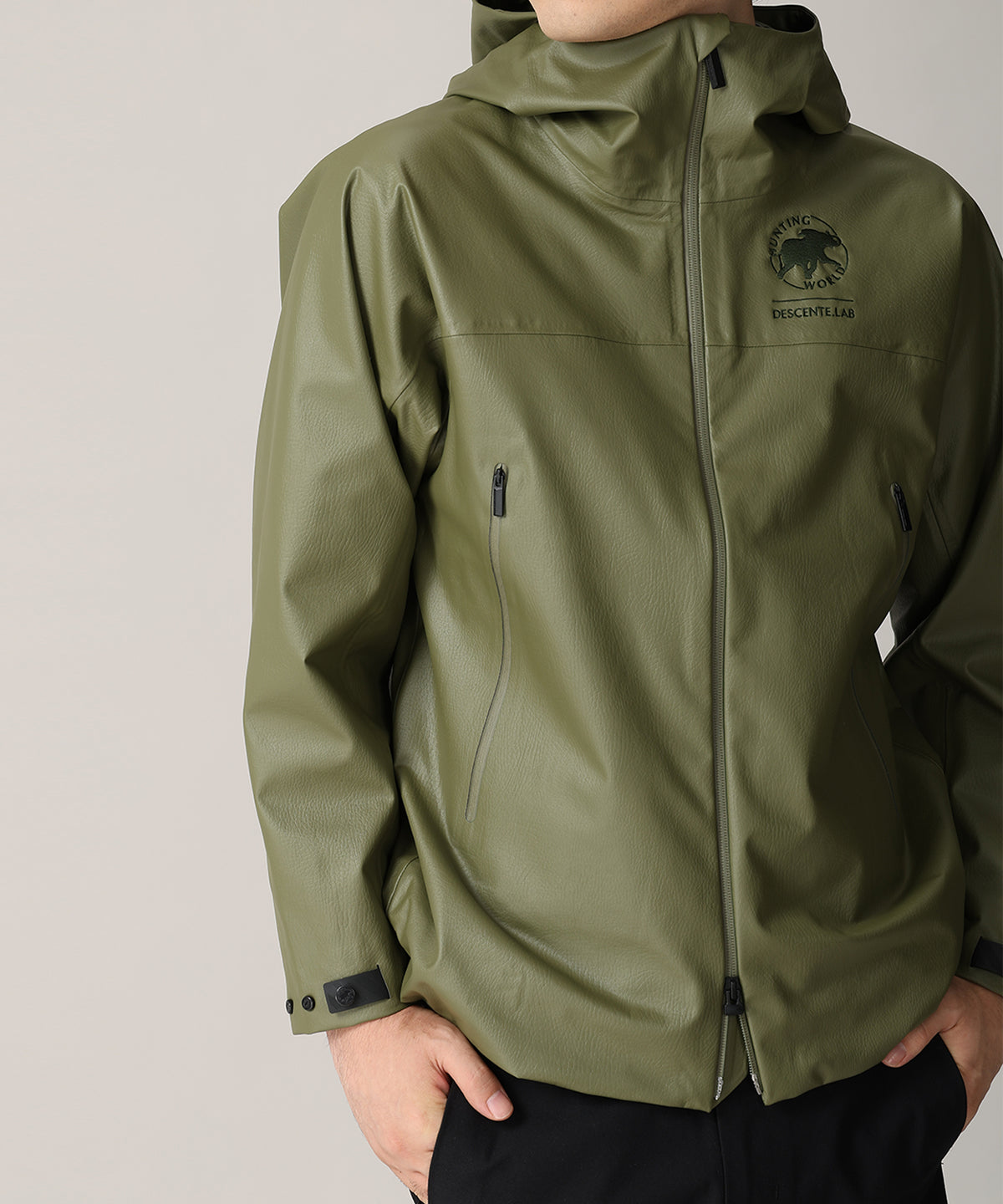 CRAFTED BY DESCENTE.LAB[サーフェスラミネーテッドシェルジャケット FWB03M]グリーン6236600355メンズ 1