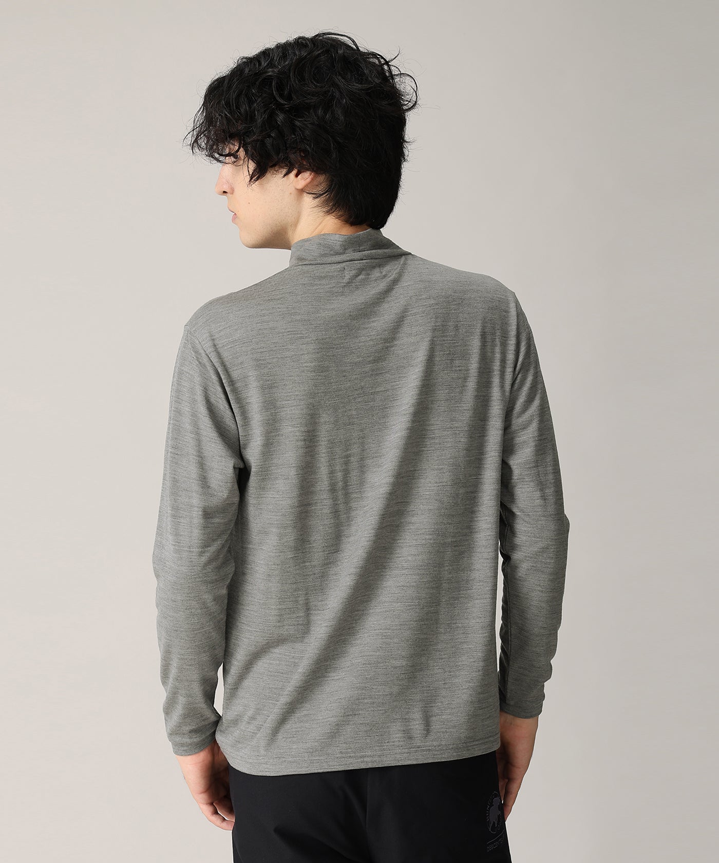 [ウールハイネックロングスリーブTシャツ 62TS04]グレー6206660405メンズ 8