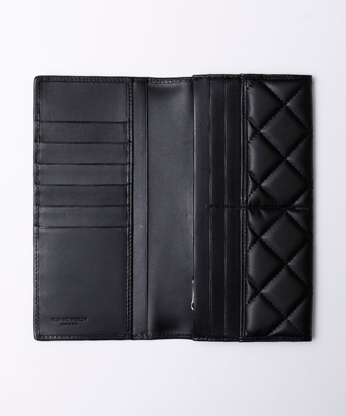 バチューサーパスキルティング[ロングウォレット968BSQ]ブラックステッチ6119026008 HUNTING WORLD