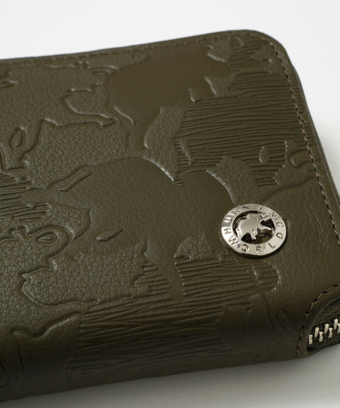 レガーロ[ラウンドジップウォレット311RGL]オリーブ6119300246 HUNTING WORLD