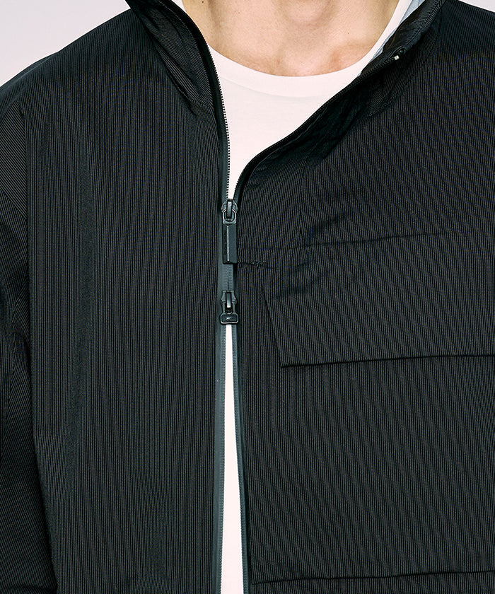 CRAFTED BY DESCENTE.LAB[ハードシェル アシンメトリーフィールドジャケット FWB61M]ブラック6234600408メンズ HUNTING WORLD