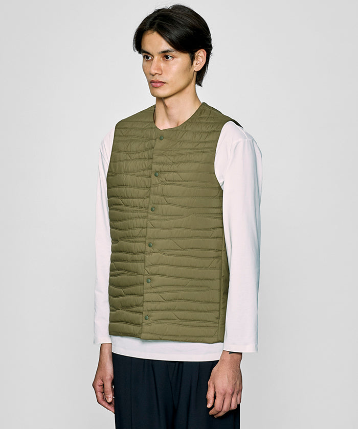 CRAFTED BY DESCENTE.LAB[ヒートナビ キルティングベスト FVE46M]オリーブ6234601146メンズ HUNTING WORLD
