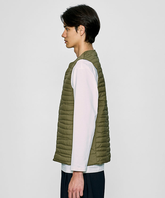 CRAFTED BY DESCENTE.LAB[ヒートナビ キルティングベスト FVE46M]オリーブ6234601146メンズ HUNTING WORLD