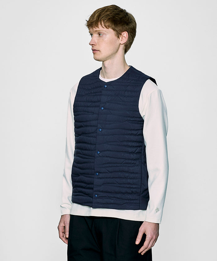 CRAFTED BY DESCENTE.LAB[ヒートナビ キルティングベスト FVE46M]ネイビー6234601178メンズ HUNTING WORLD