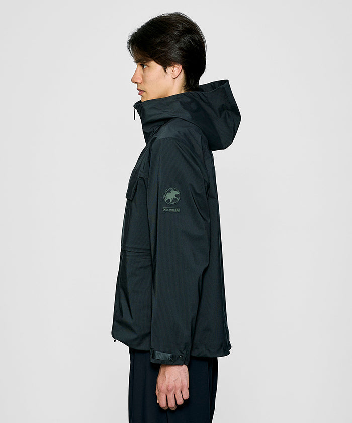 CRAFTED BY DESCENTE.LAB[ハードシェル アシンメトリーフィールドジャケット FWB61M]ブラック6234600408メンズ HUNTING WORLD