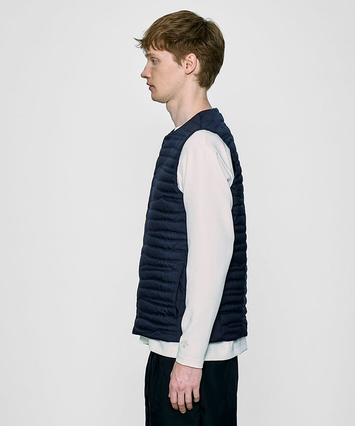 CRAFTED BY DESCENTE.LAB[ヒートナビ キルティングベスト FVE46M]ネイビー6234601178メンズ HUNTING WORLD