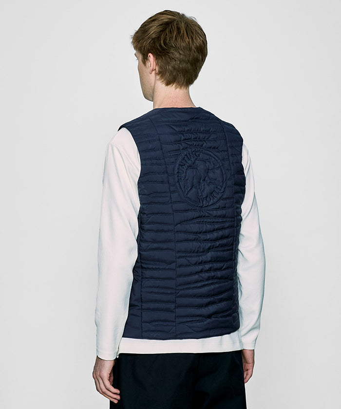 CRAFTED BY DESCENTE.LAB[ヒートナビ キルティングベスト FVE46M]ネイビー6234601178メンズ HUNTING WORLD