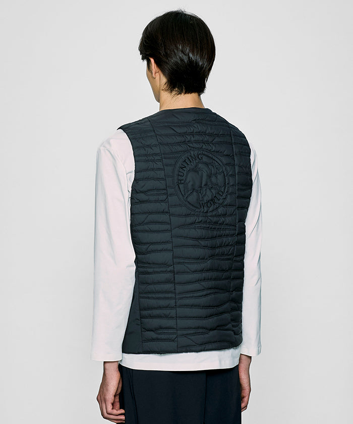 CRAFTED BY DESCENTE.LAB[ヒートナビ キルティングベスト FVE46M]ブラック6234601108メンズ HUNTING WORLD