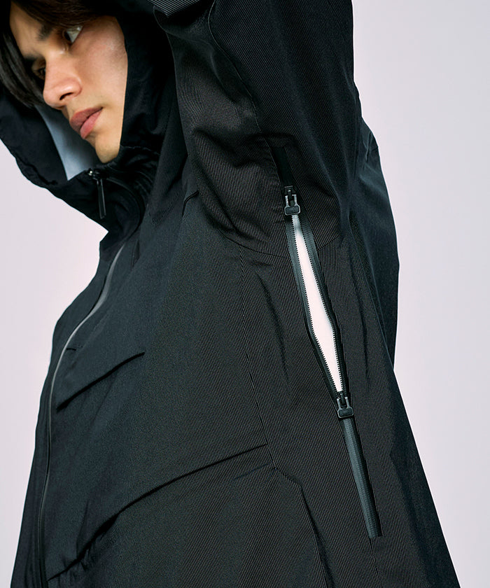 CRAFTED BY DESCENTE.LAB[ハードシェル アシンメトリーフィールドジャケット FWB61M]ブラック6234600408メンズ HUNTING WORLD