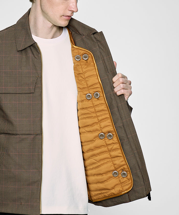 CRAFTED BY DESCENTE.LAB[ATYストレッチウーブン キルティングショートライナーコート FJK38M]グレー6234600505メンズ HUNTING WORLD