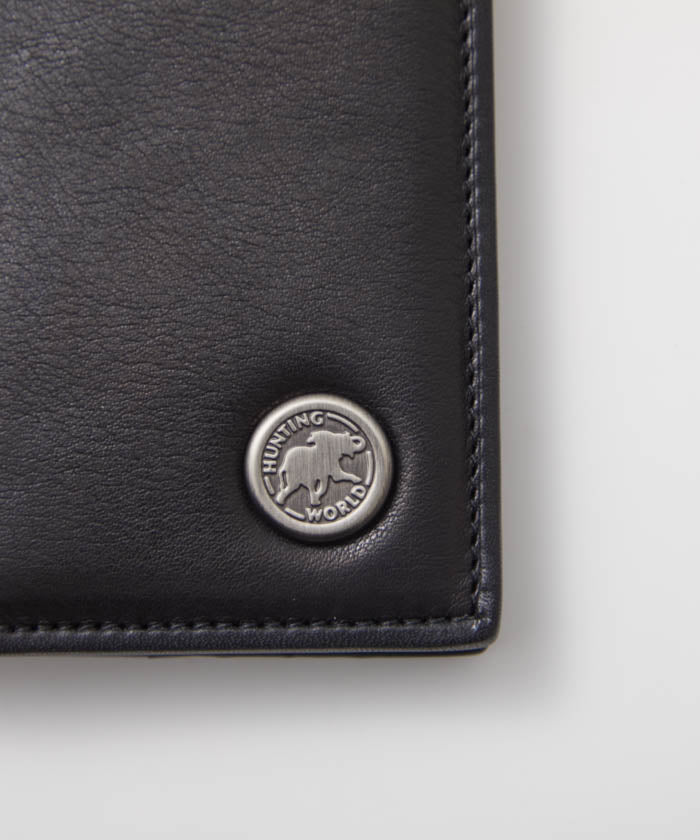 バチューレザー[カードケース390BLA]ブラック×ブラック6119038208 HUNTING WORLD