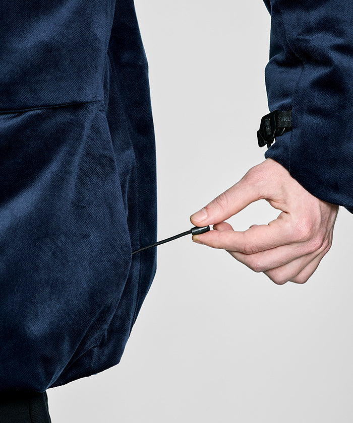 CRAFTED BY DESCENTE.LAB[シンセティック・ベロアツイル ウォータープルーフ ダウンジャケット FDJ10M]ネイビー6234600178メンズ HUNTING WORLD