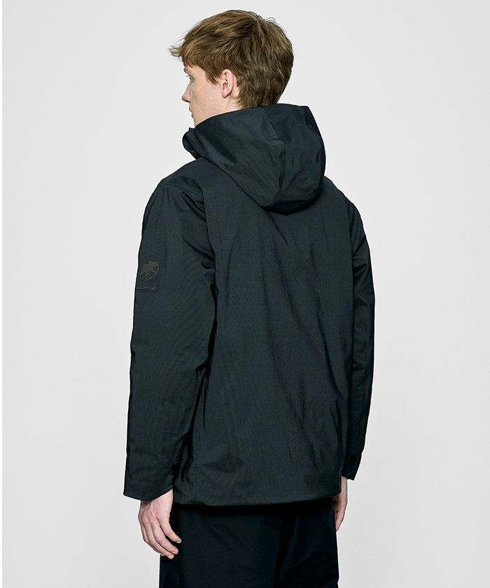 CRAFTED BY DESCENTE.LAB[オルタネイトリーウェーブ ダウンフードジャケット FDJ11M]ブラック6234600208メンズ HUNTING WORLD