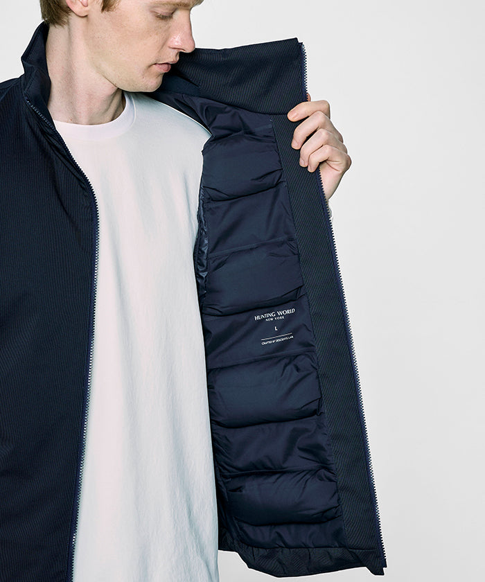 CRAFTED BY DESCENTE.LAB[オルタネイトリーウェーブ ダウンベスト FVE12M]ネイビー6234600378メンズ HUNTING WORLD
