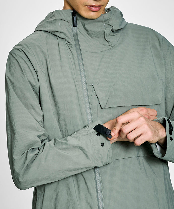 CRAFTED BY DESCENTE.LAB[リンクルリップストップ エアリーパッカブルジャケット FJK40M]グレー6234600905メンズ HUNTING WORLD
