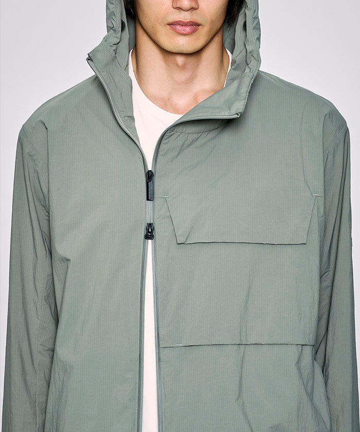 CRAFTED BY DESCENTE.LAB[リンクルリップストップ エアリーパッカブルジャケット FJK40M]グレー6234600905メンズ HUNTING WORLD
