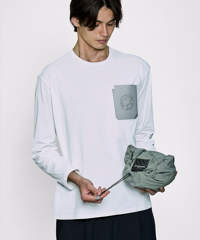 CRAFTED BY DESCENTE.LAB[リンクルリップストップ エアリーパッカブルジャケット FJK40M]グレー6234600905メンズ HUNTING WORLD