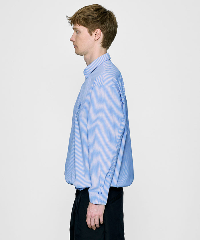 CRAFTED BY DESCENTE.LAB[シンセティック・ブロードクロス ボクシーフィット長袖シャツ FLS70M]ライトブルー 6234601260メンズ HUNTING WORLD