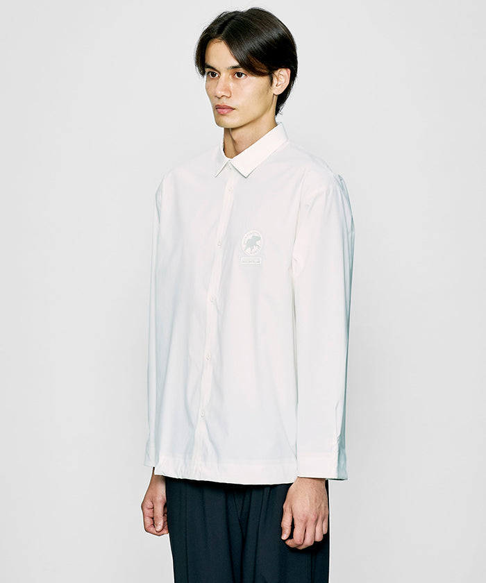 CRAFTED BY DESCENTE.LAB[タイプライタークロス ボクシーフィット長袖シャツ FLS71M]ホワイト6234601300メンズ HUNTING WORLD