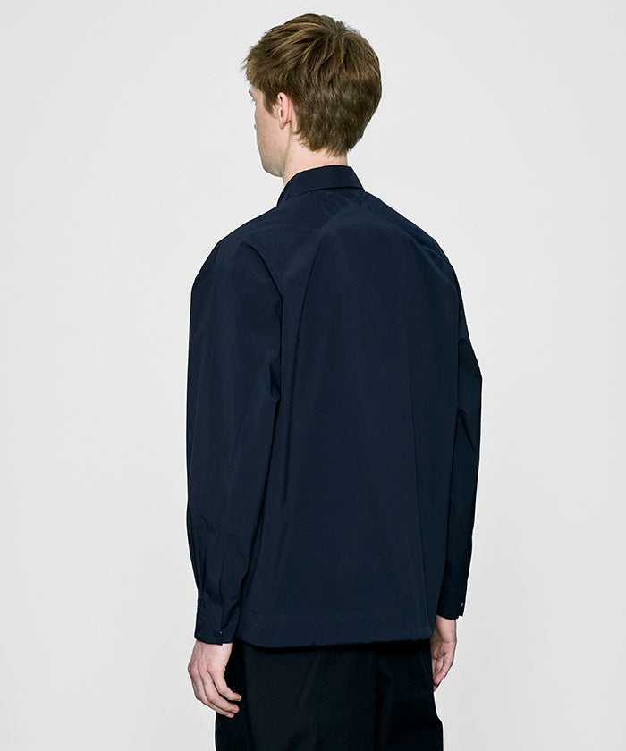 CRAFTED BY DESCENTE.LAB[タイプライタークロス ボクシーフィット長袖シャツ FLS71M]ネイビー6234601378メンズ HUNTING WORLD