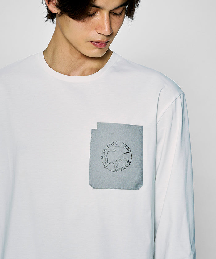 CRAFTED BY DESCENTE.LAB[プライムフレックス・プレーティングジャージ 長袖 FLT55M]ホワイト6234601400メンズ HUNTING WORLD