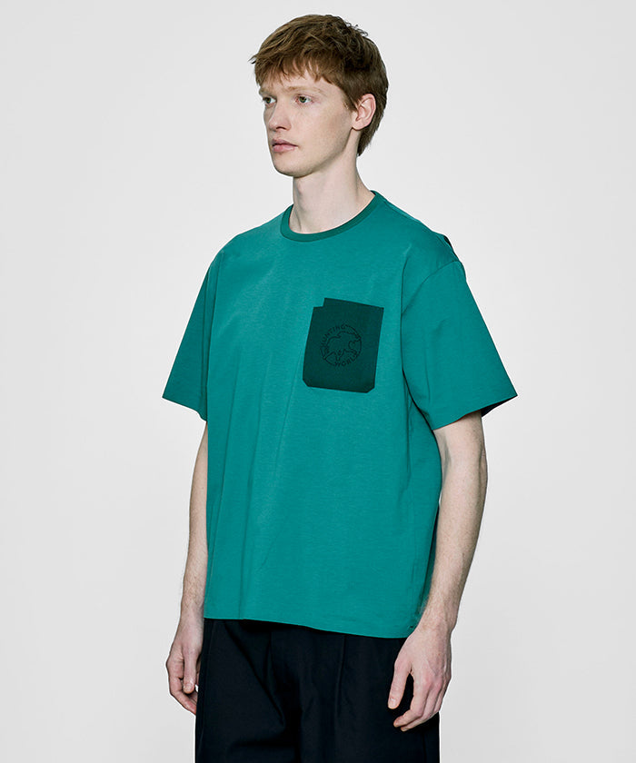 CRAFTED BY DESCENTE.LAB[プライムフレックス・プレーティングジャージ 半袖 FHS56M]グリーン6234601555メンズ HUNTING WORLD